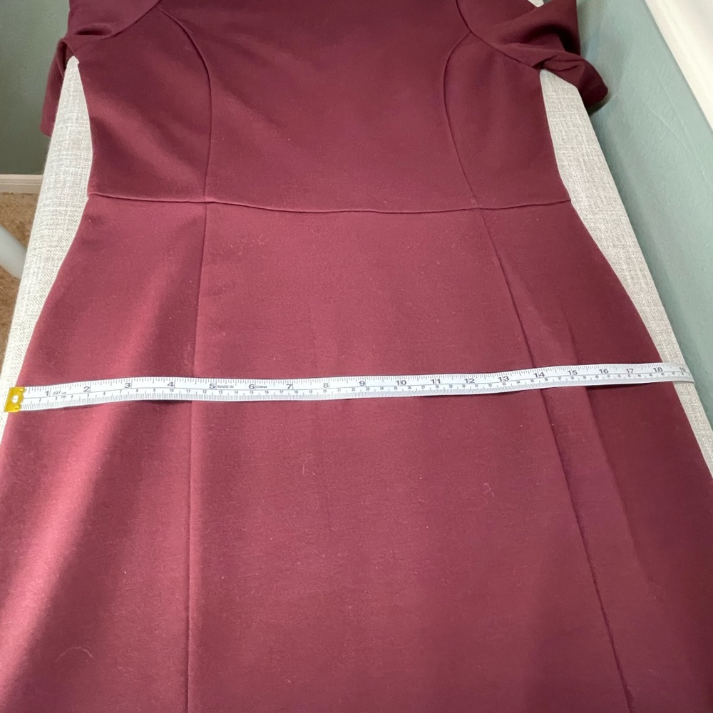 Ann Taylor Burgundy Dress Sz 8P - 8 Petite - Picture 9 of 11